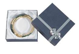 LINEN BOW TIE BANGLE BLUE BOX 27062-BX